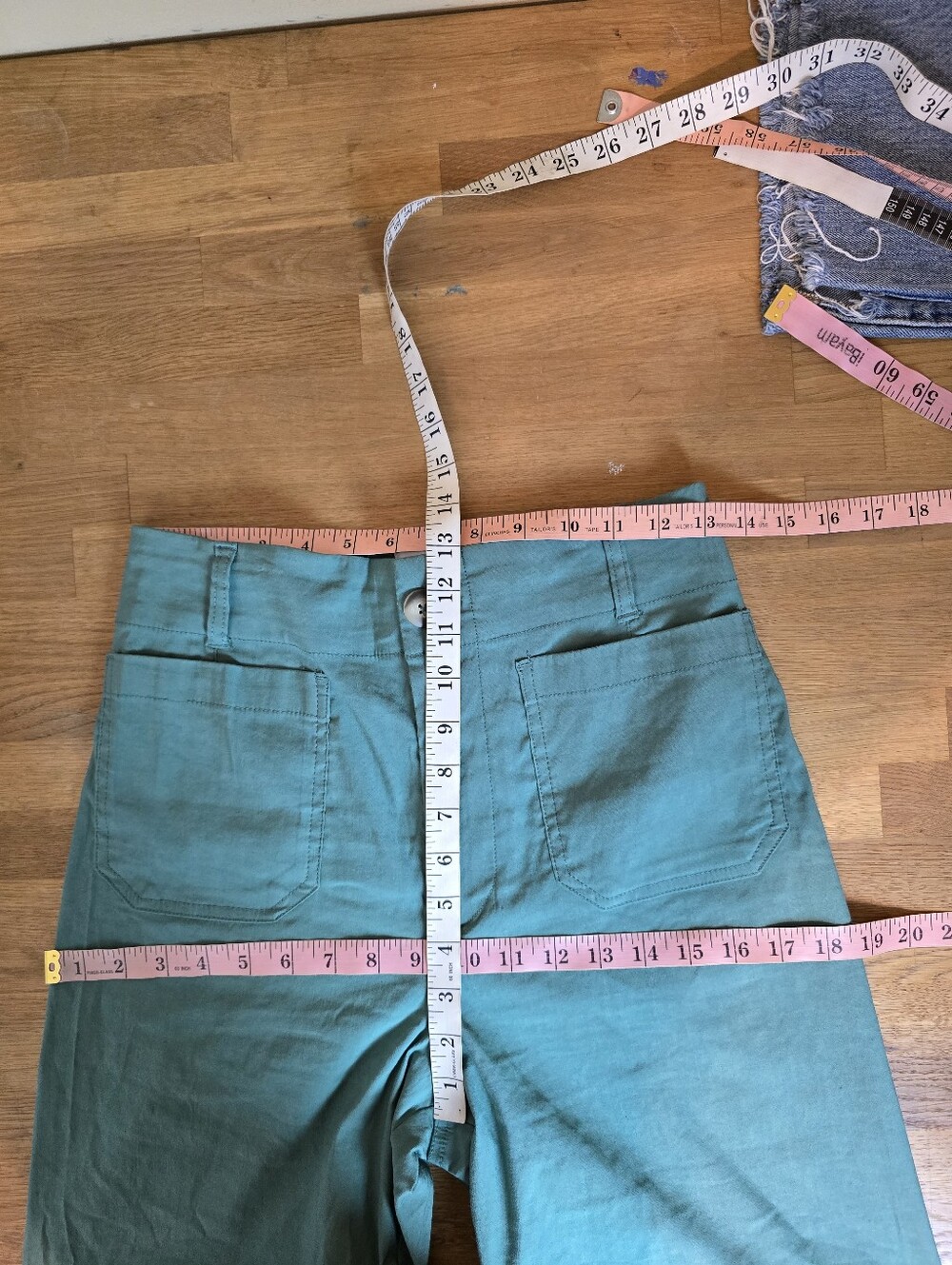 Maeve Muted Emerald Green Colette High Waisted Wide-Leg Trousers 28 - Picture 11 of 13
